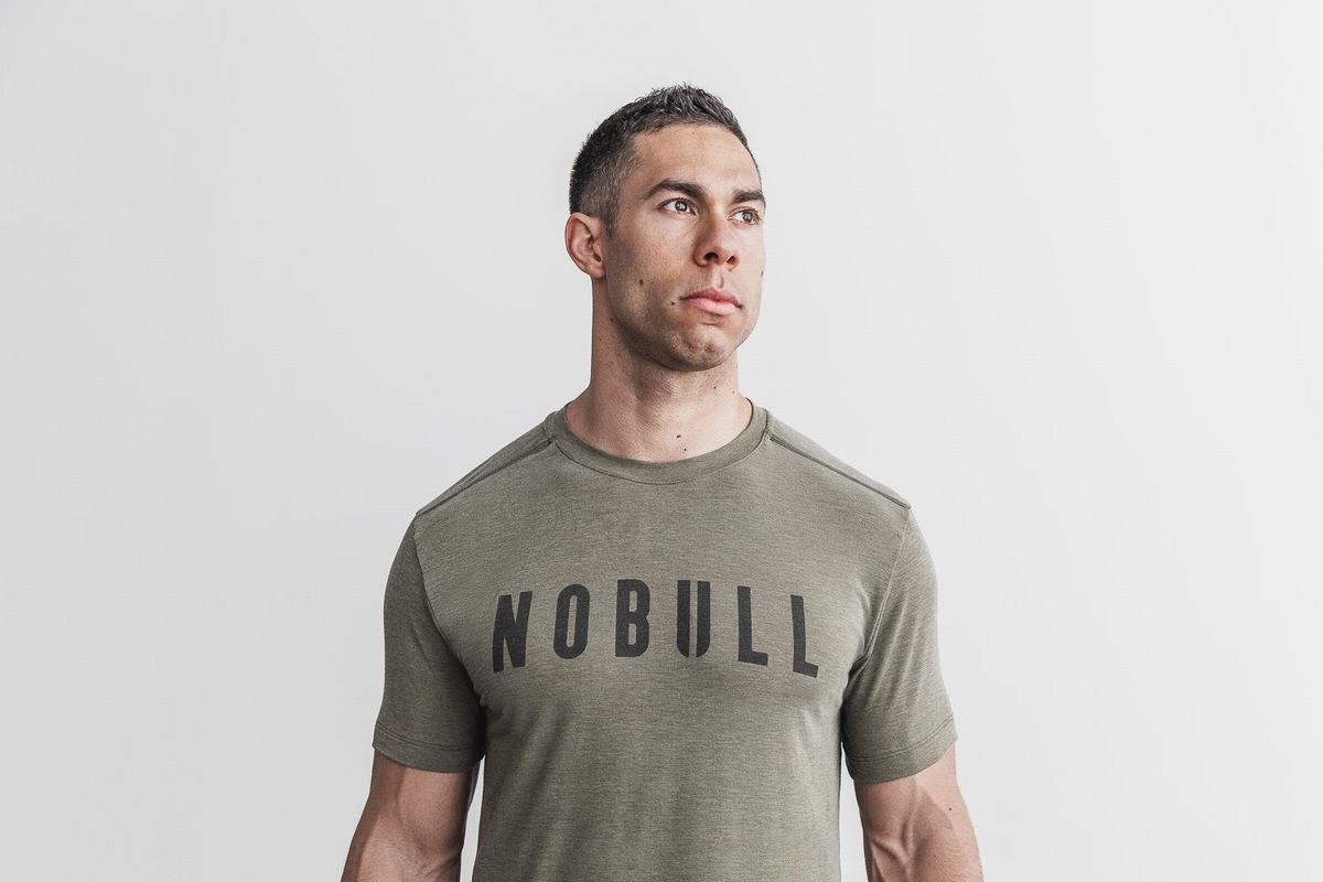 Nobull Men's T Shirts Green | Australia (WV1283)